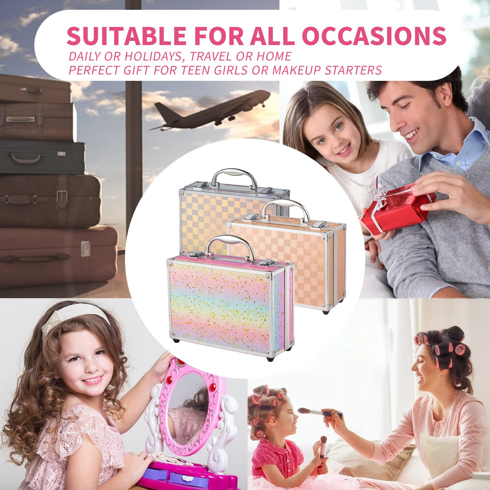 Hot Sugar gold checker organizer keeps cosmetics organized and portable