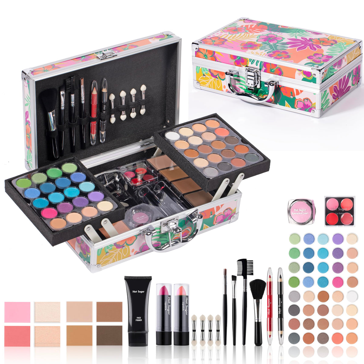 Hot Sugar makeup kit travel case opened for organized party-ready looks.