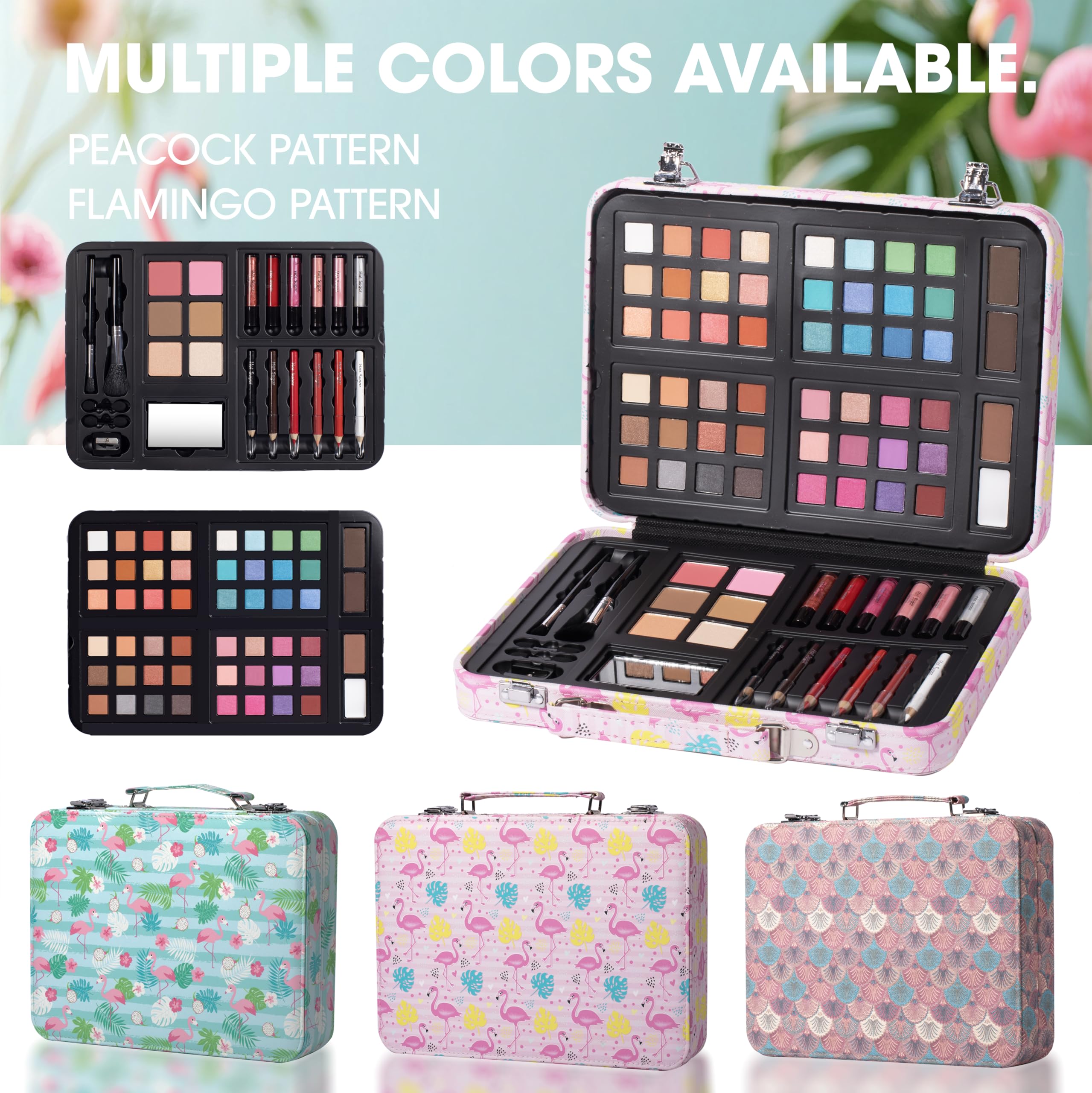 Hot Sugar makeup tools include brushes, sharpener, and mirror for precision.