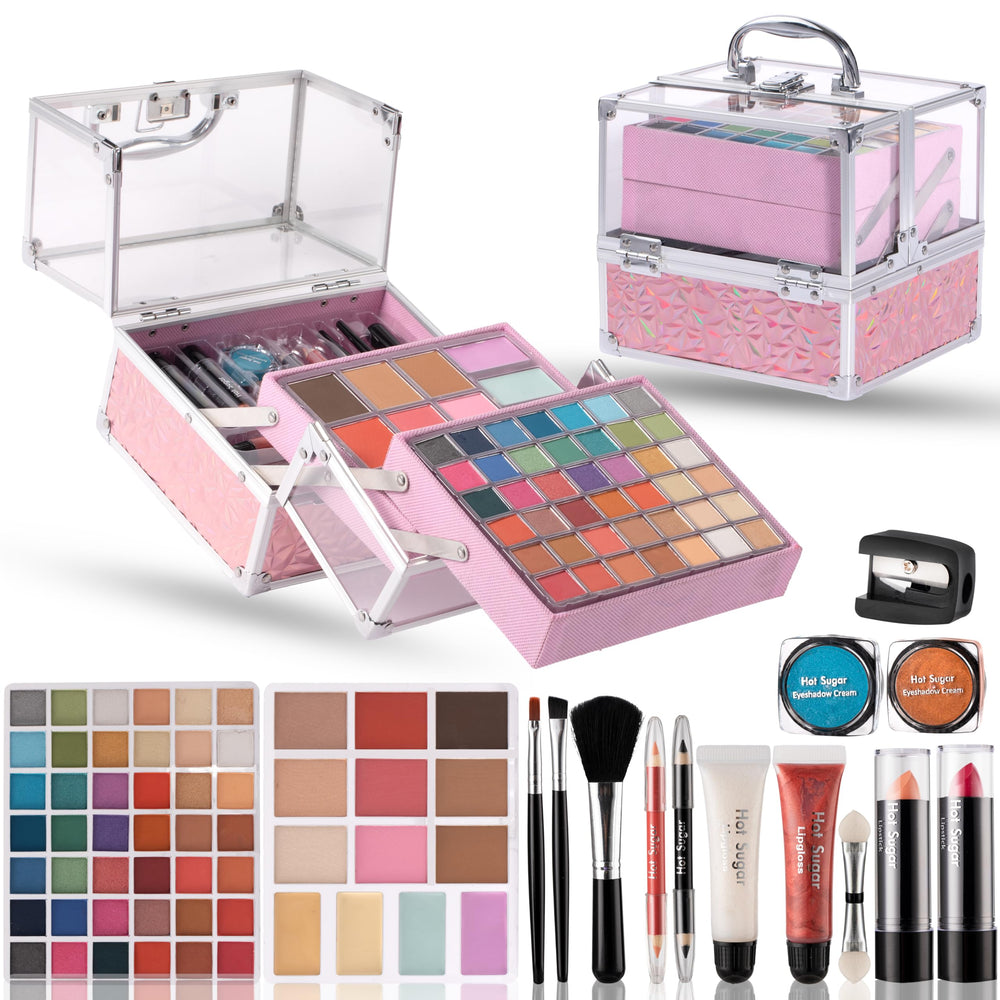 Hot Sugar teen makeup kit palette open shows 42 eyeshadows for creative looks