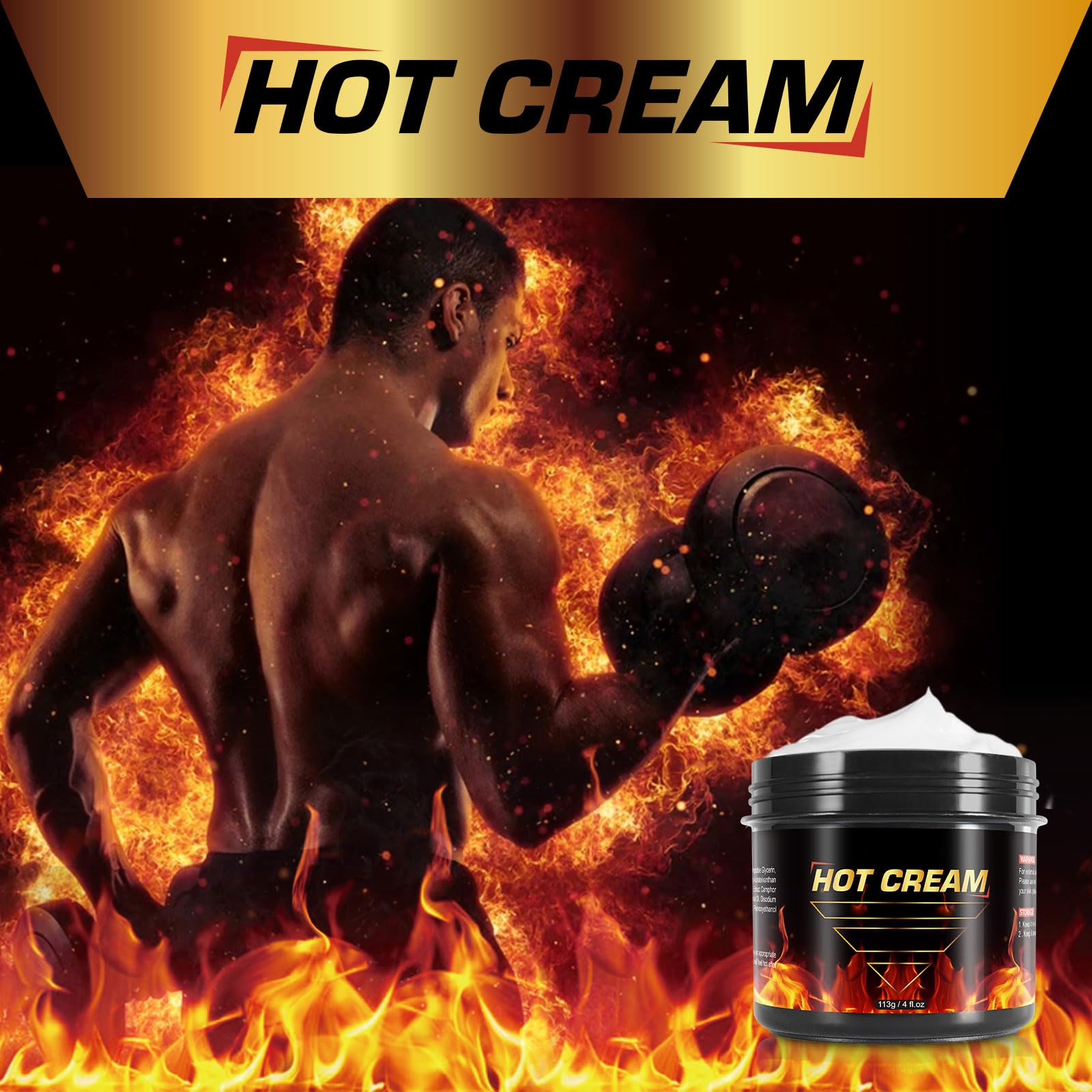 Hot Sweat Cream 2Pack application on torso demonstrates versatile use