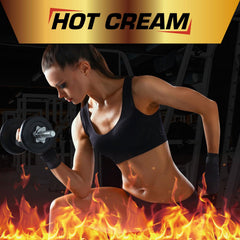 Hot Sweat Cream 2Pack applying motion demonstrates quick warming action