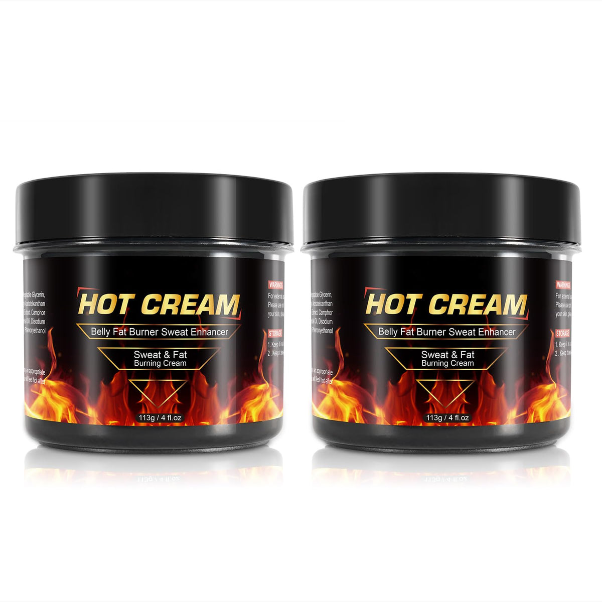 Hot Sweat Cream 2Pack bottle front shows heat-activated workout support