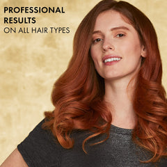 Hot Tools 24K Gold digital curling iron side view demonstrates ergonomic soft-touch handle.