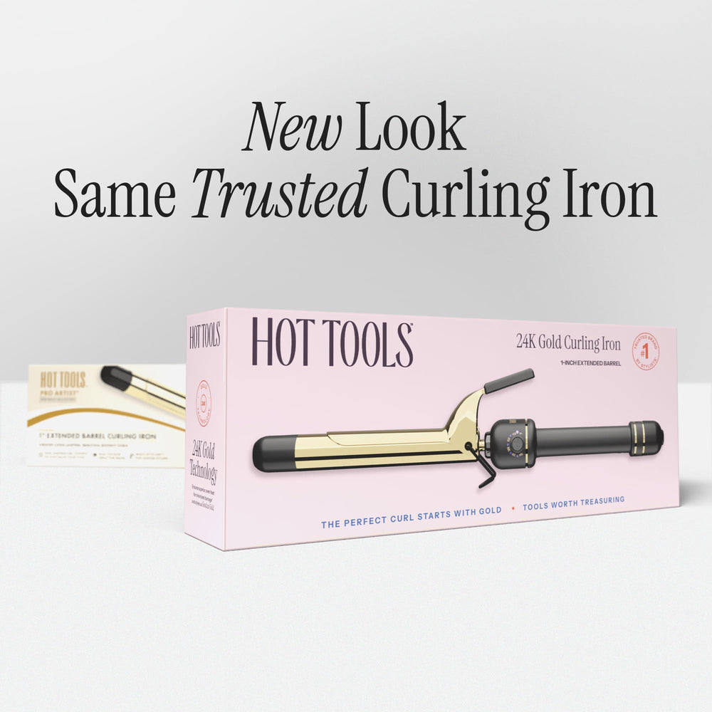 Hot Tools 24K Gold Extended Barrel curling iron cord storage for travel prep.