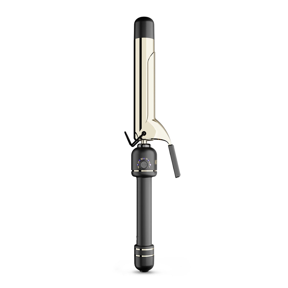 HOT TOOLS 24K Gold Extended Barrel curling iron in use for tousled curls