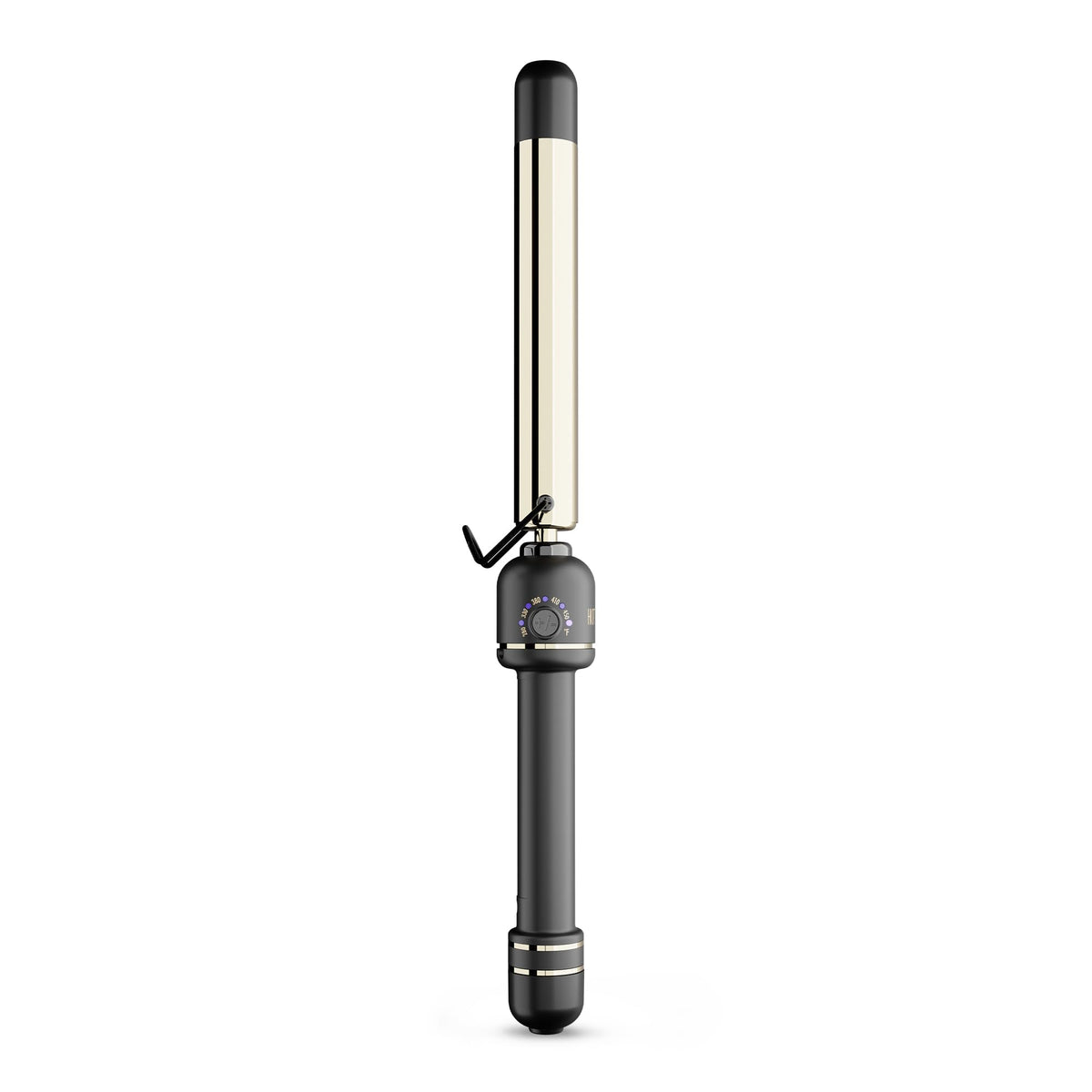 HOT TOOLS 24K Gold Extended Barrel Curling Wand front view with smooth, lasting curls