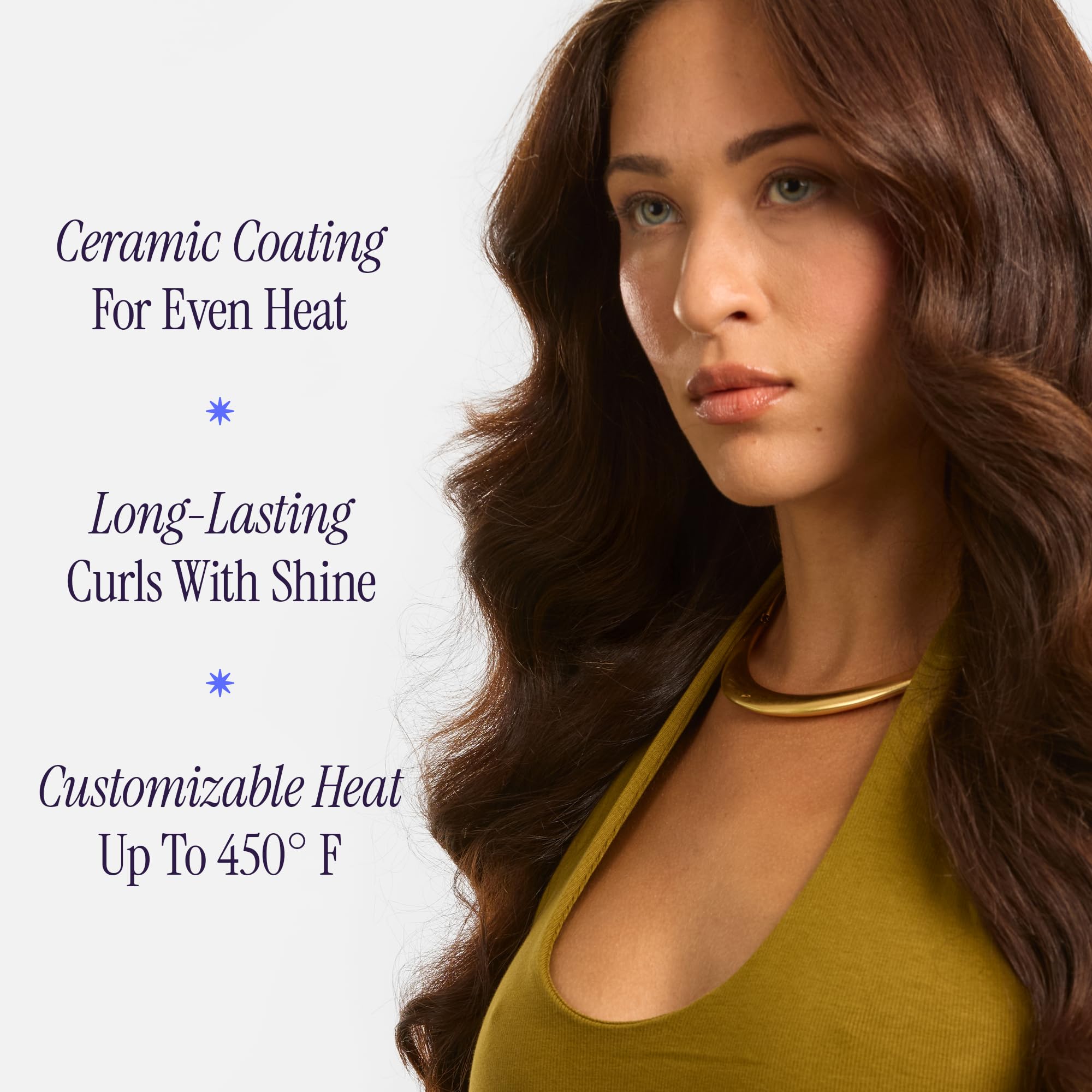 HOT TOOLS nano ceramic curling iron heats up fast for quicker styling sessions.