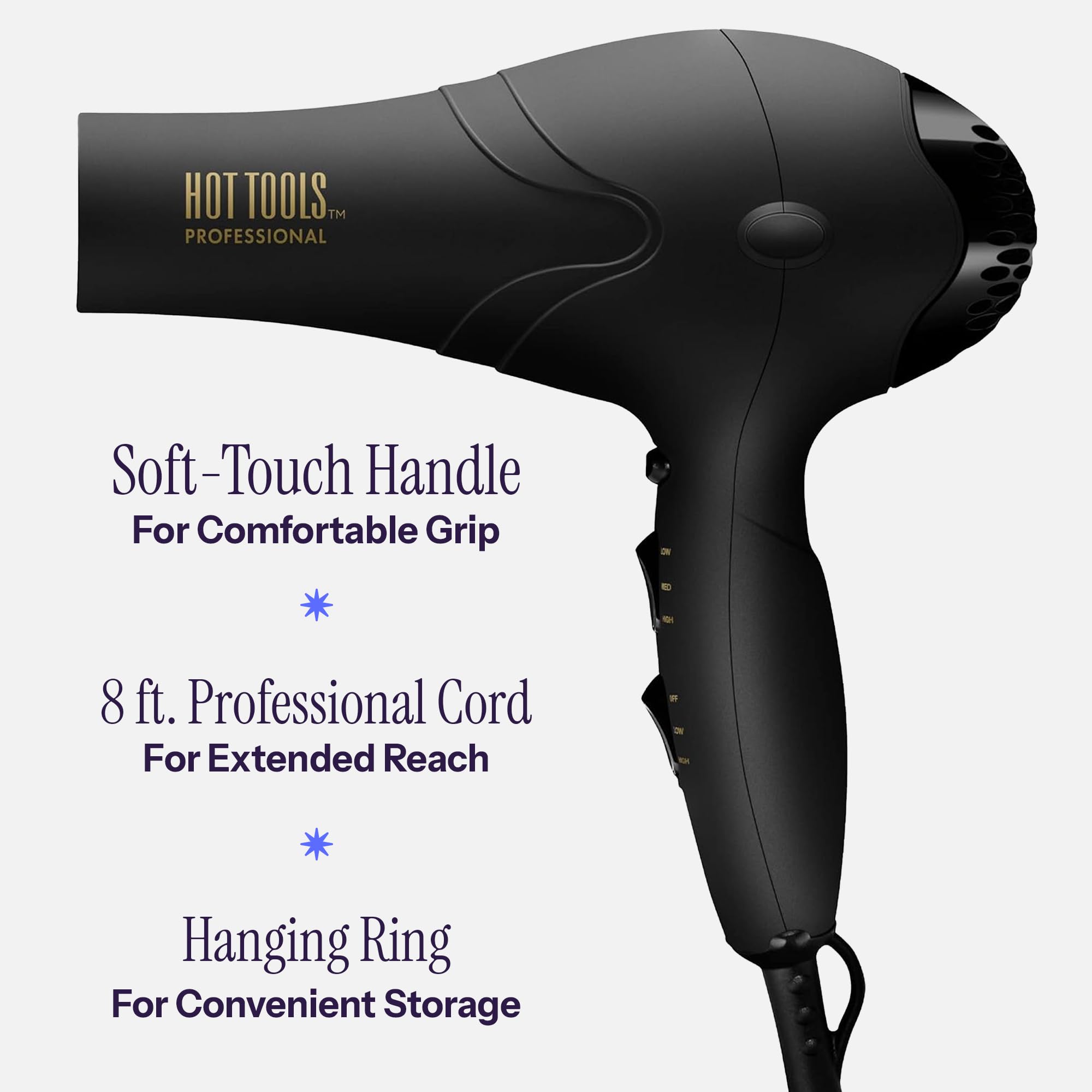 Hot Tools Pro Artist 2100 ionic technology helps reduce frizz for smooth results