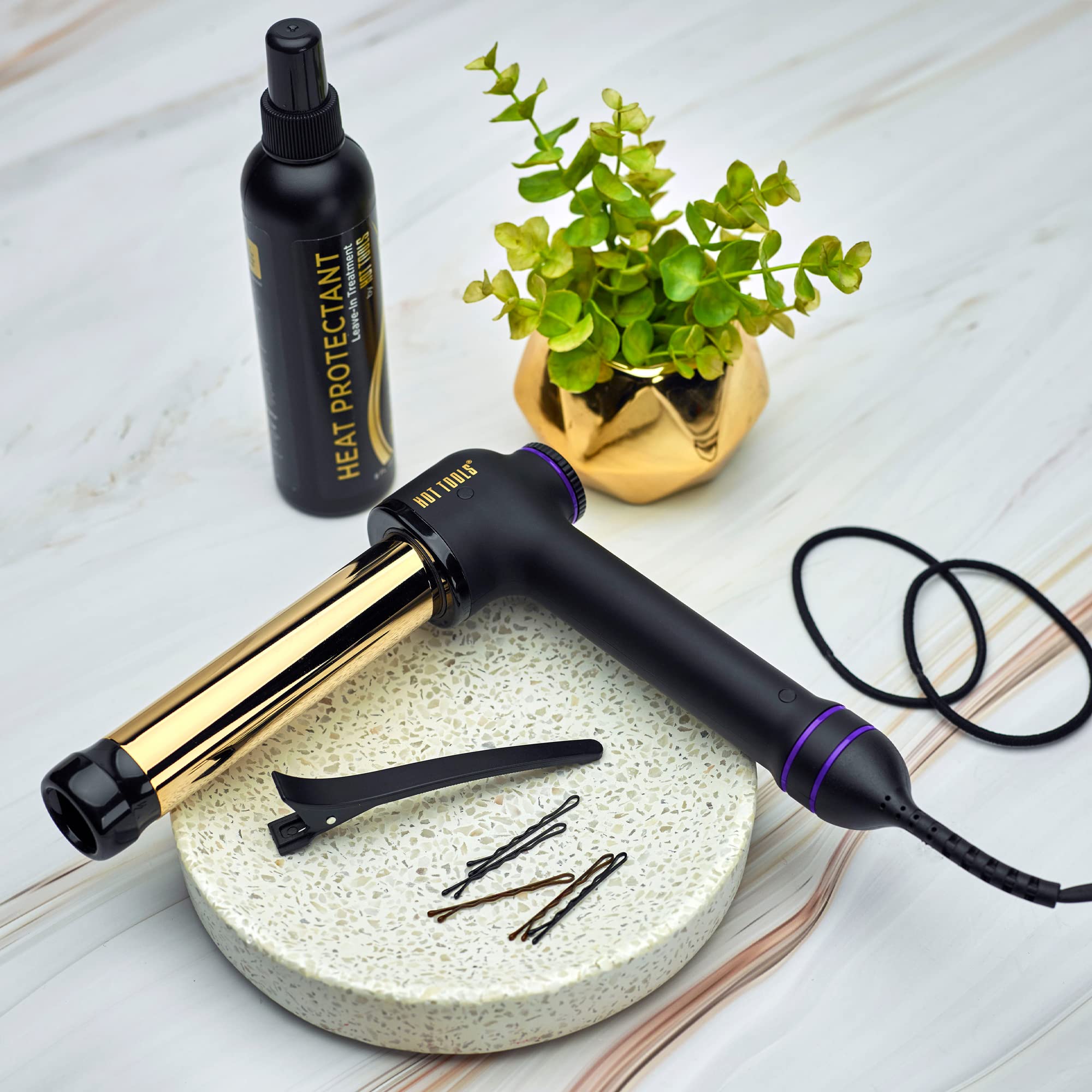 Hot Tools Pro Artist 24K Gold Curlbar 9ft swivel cord for freedom of movement