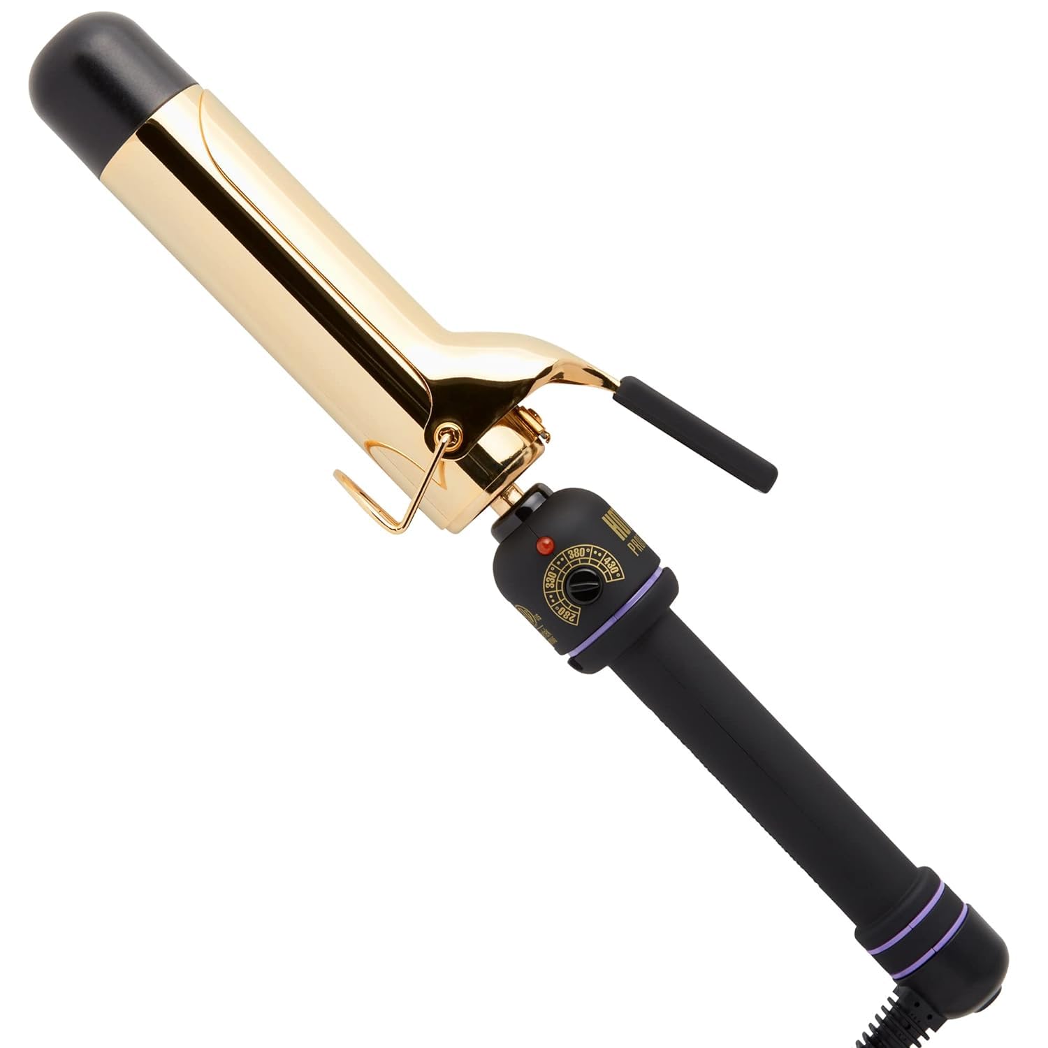 HOT TOOLS Pro Artist 24K Gold Curling Iron barrel close-up highlights even heat distribution for defined curls
