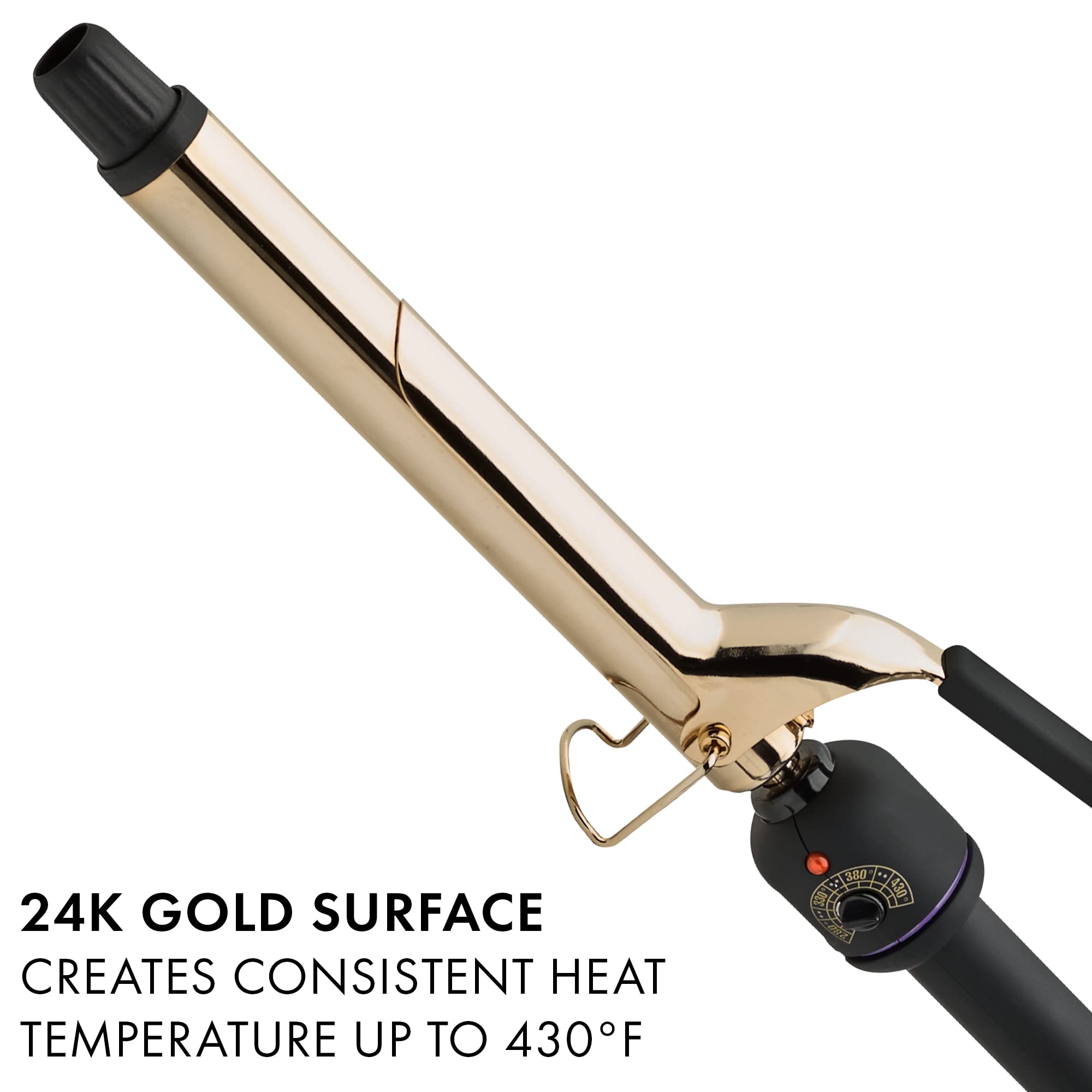 Hot Tools Pro Artist 24K Gold curling iron swivel cord enables easy styling movements