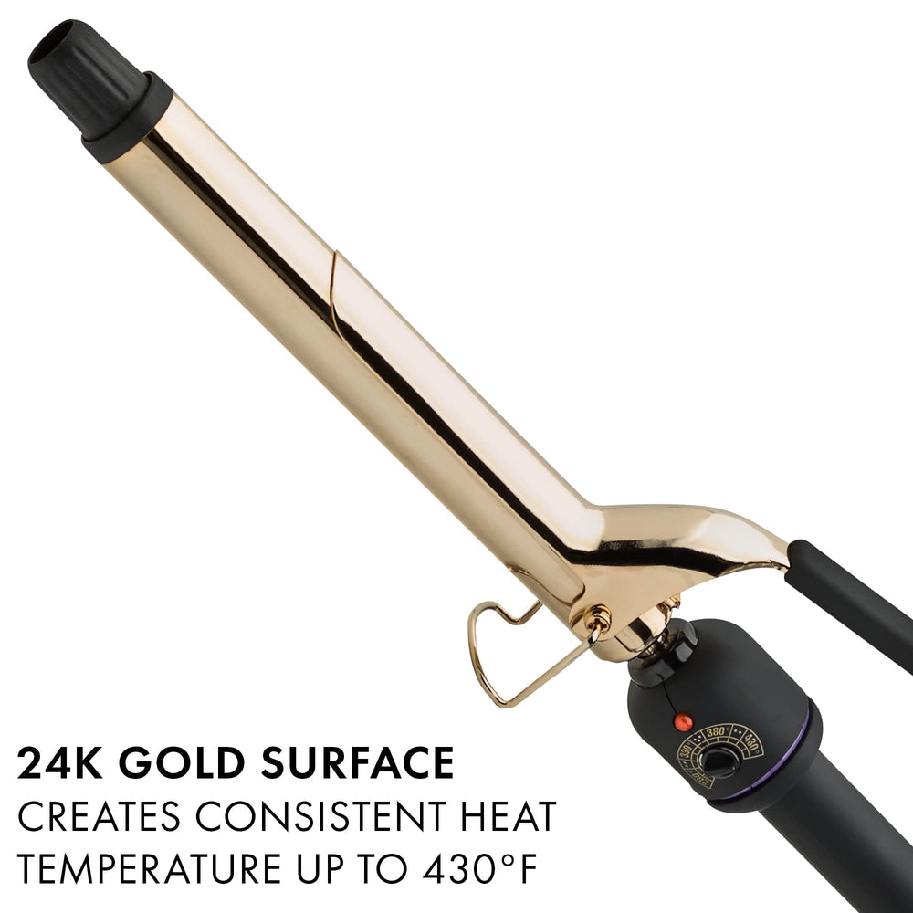 Hot Tools Pro Artist 24K Gold curling iron swivel cord enables easy styling movements
