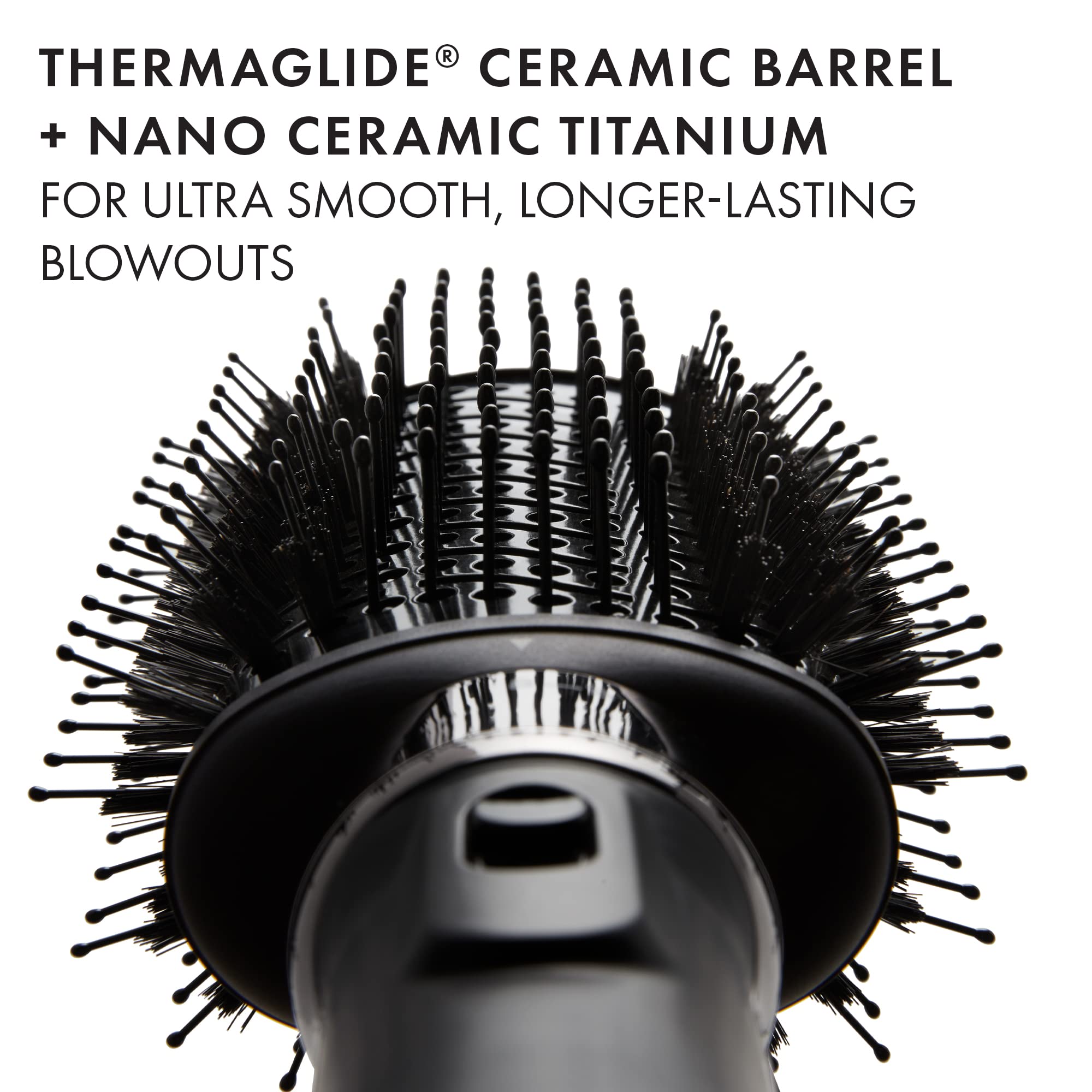 Hot Tools Pro Artist Black Gold oval brush head smooths as you dry.