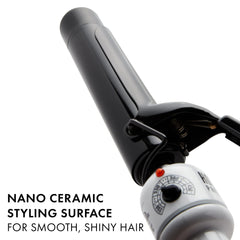 Hot Tools Pro Artist Nano Ceramic Curling Iron wand hair glides smoothly for crease-free curls