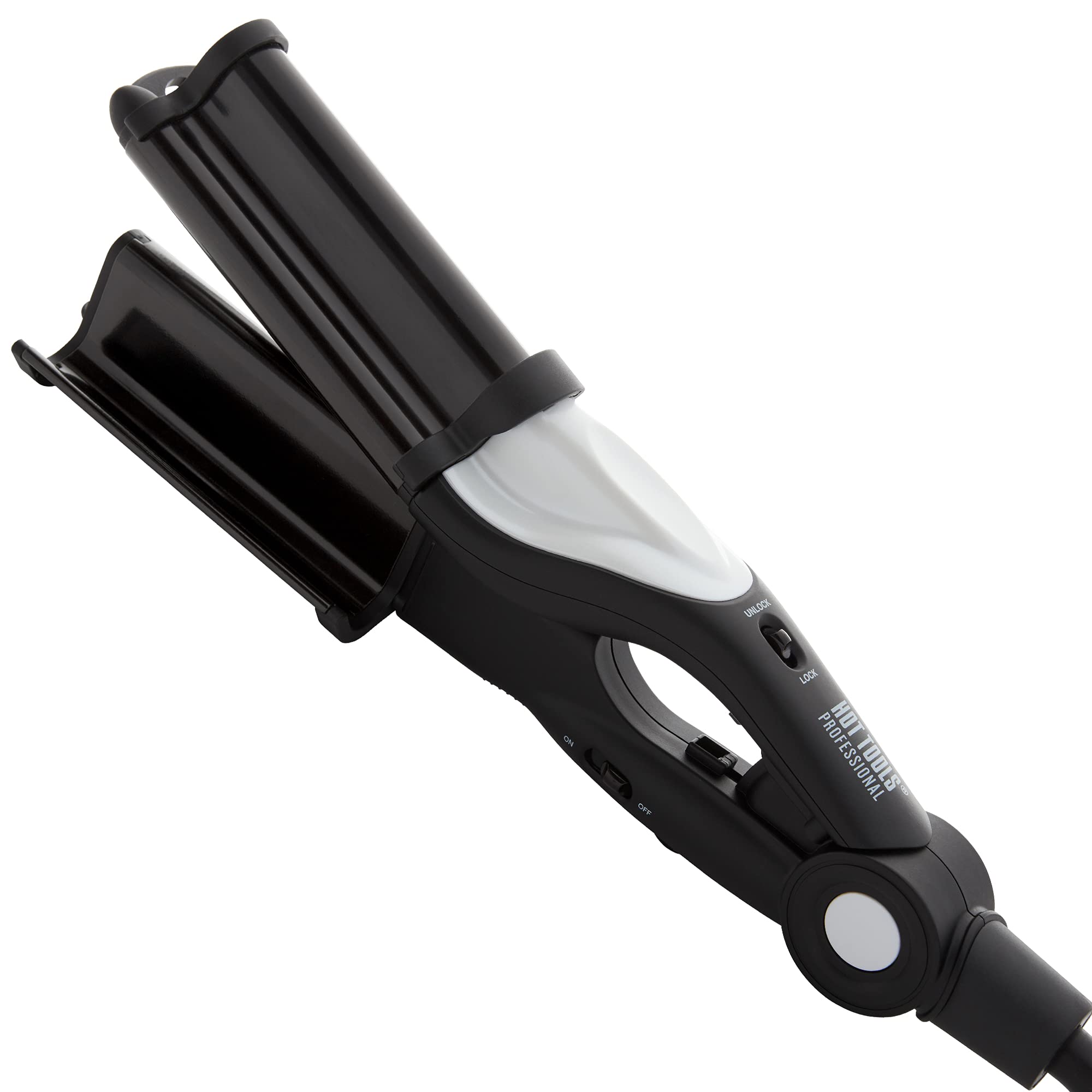 Hot Tools Pro Artist nano ceramic deep waver barrel closeup for smooth frizz-free styling