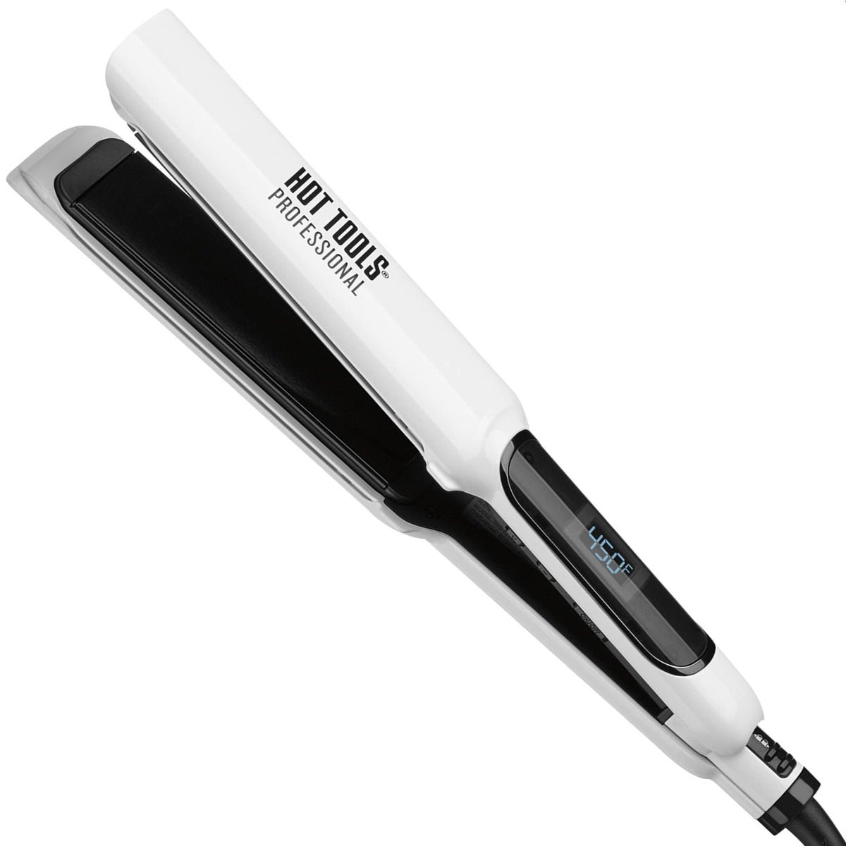 Hot Tools Pro Artist Nano Ceramic Flat Iron top view showing frizz control and shine