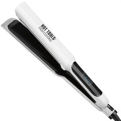Hot Tools Pro Artist Nano Ceramic Flat Iron top view showing frizz control and shine
