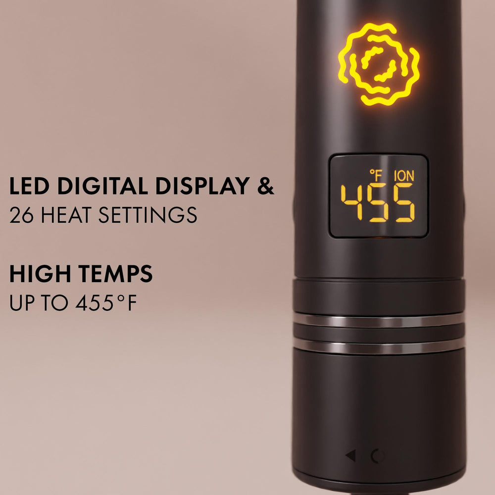 Hot Tools Pro Artist SmoothWave flat iron on black-gold surface for efficient heat transfer