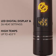 Hot Tools Pro Artist SmoothWave flat iron on black-gold surface for efficient heat transfer