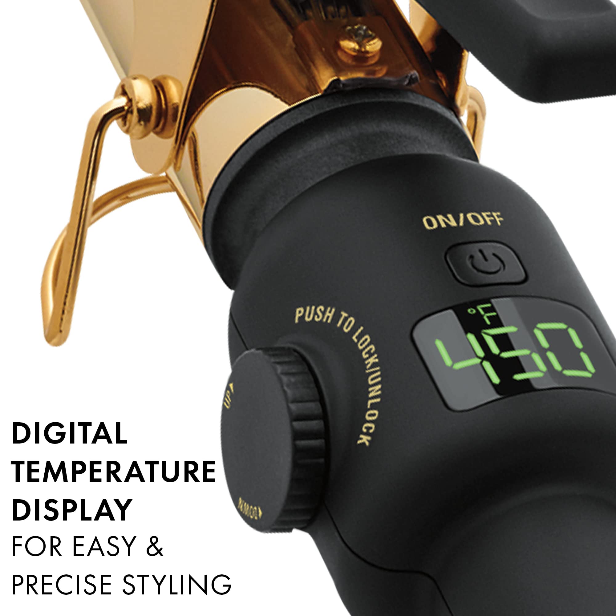 Hot Tools pro ergonomic soft-touch handle for comfortable all-day styling.