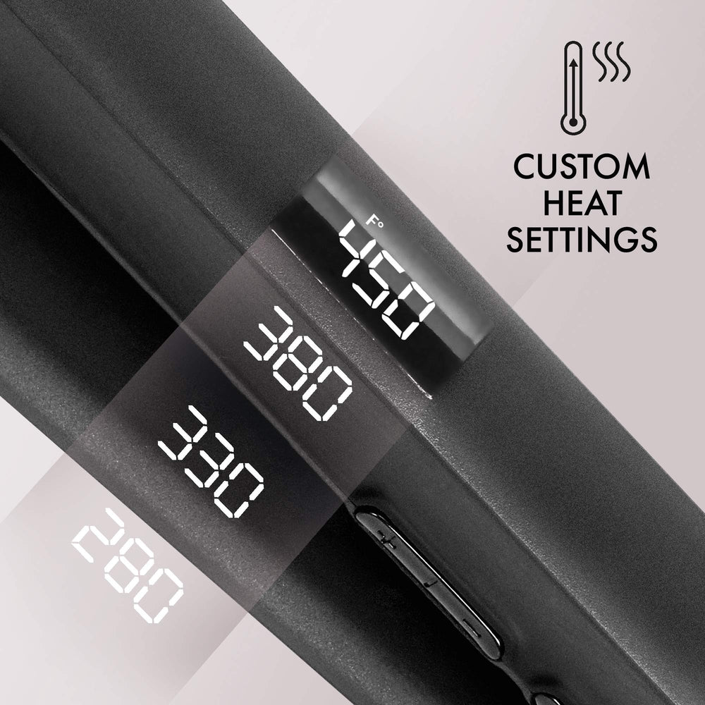 HOT TOOLS Pro Signature flat iron floating plates enable even heat and glide.
