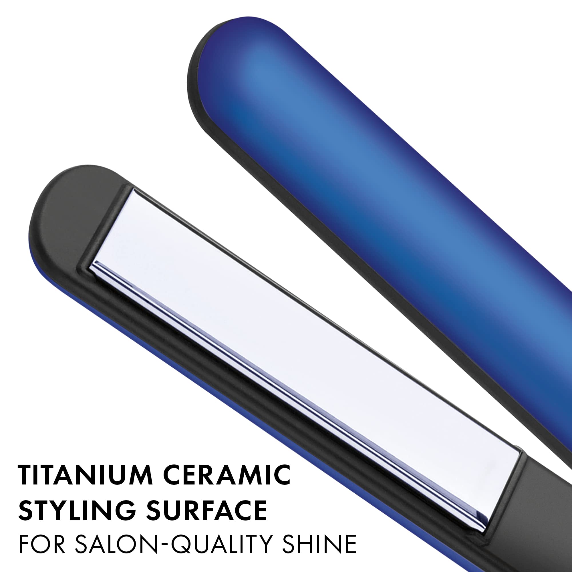 Close-up of Hot Tools titanium Micro-Shine plates for smooth glide.