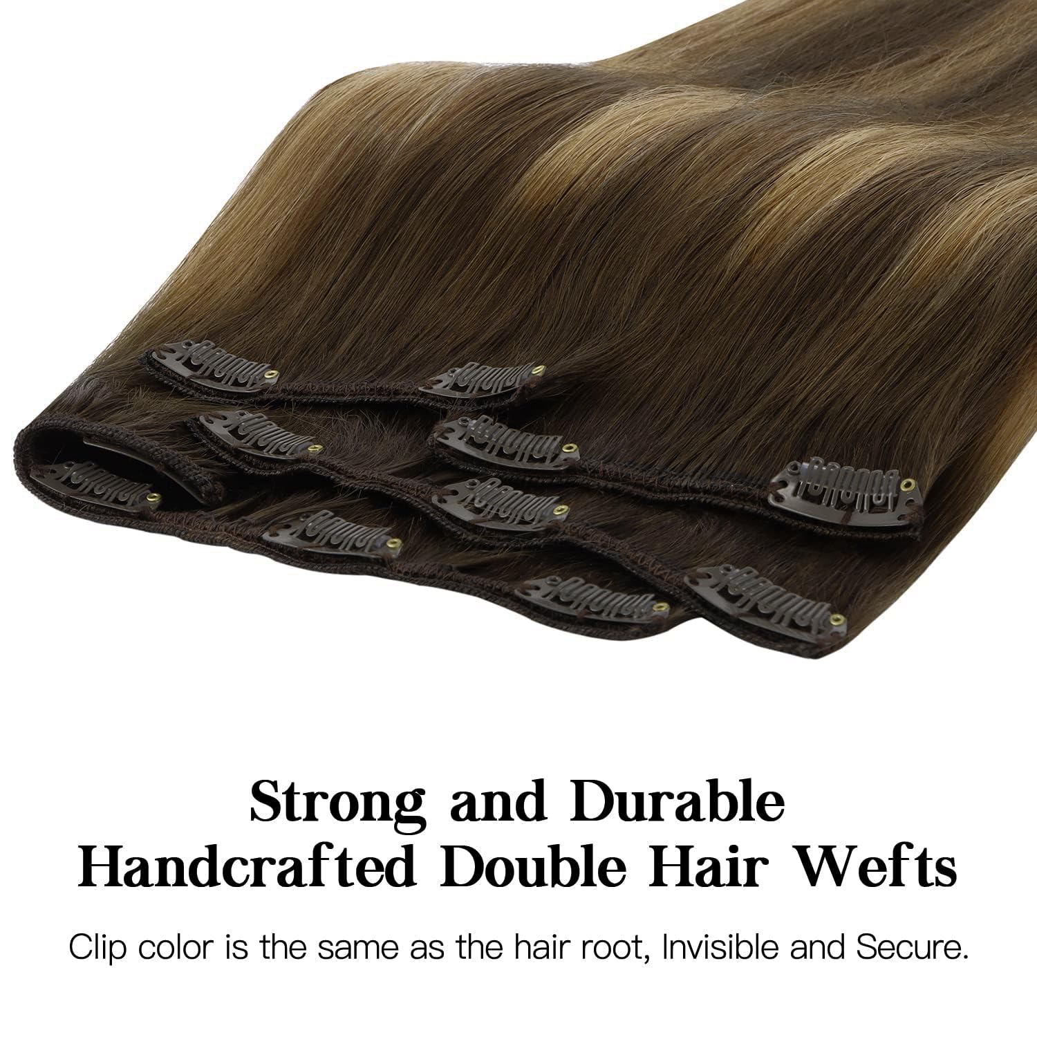 HOTBANANA clip-in extensions 120g seven-piece set for full fullness.