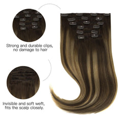 HOTBANANA real human hair Remy clip-ins deliver soft, manageable texture.