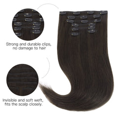 hotbanana remy hair clip-in extensions closeup shows silky real-hair texture
