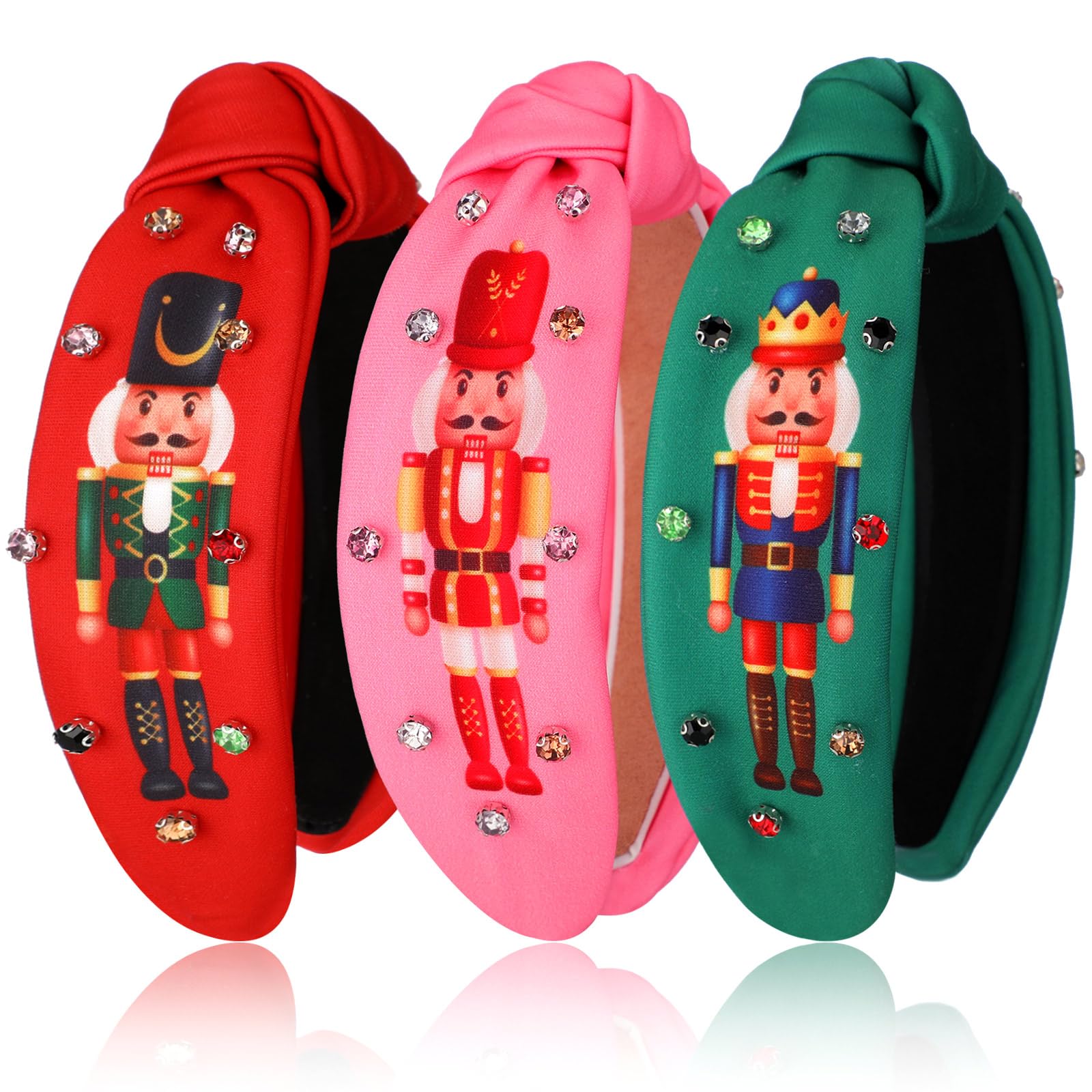 Hoteam Christmas Nutcracker headband with rhinestones adds festive sparkle for holiday parties.