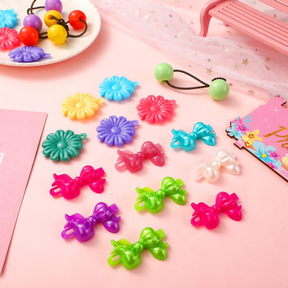 Hoteam elastic hair tie with balls offers flexible styling options.