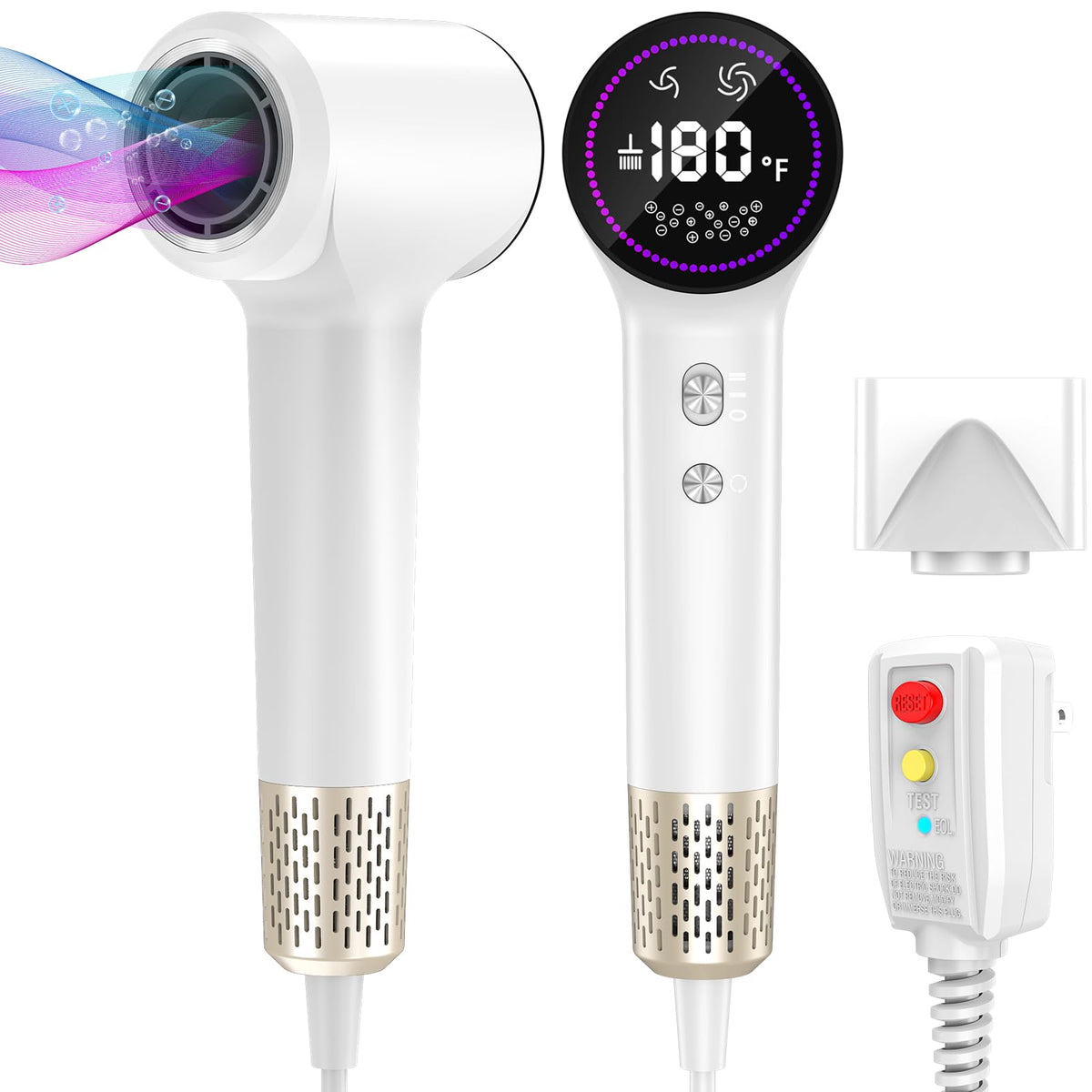 HOTLIFE plasma hair dryer with 110000rpm motor for fast drying.