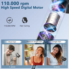 HOTLIFE plasma hair dryer HD display emphasizes precise heat and speed control.