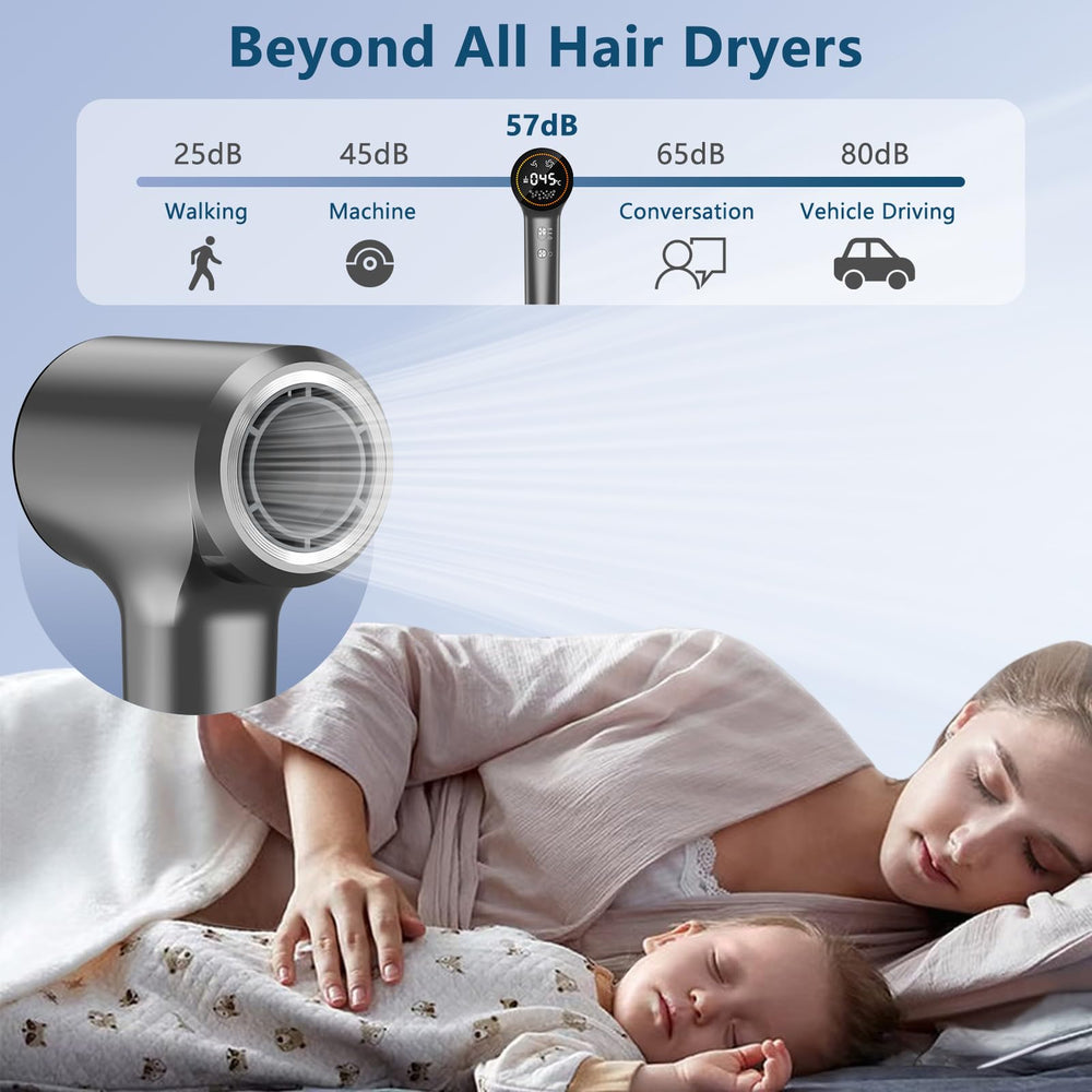 HOTLIFE plasma hair dryer low-noise design reduces distraction during styling.