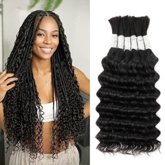 Hotlulana deep wave bundles 14 inch add length and volume for boho braids.