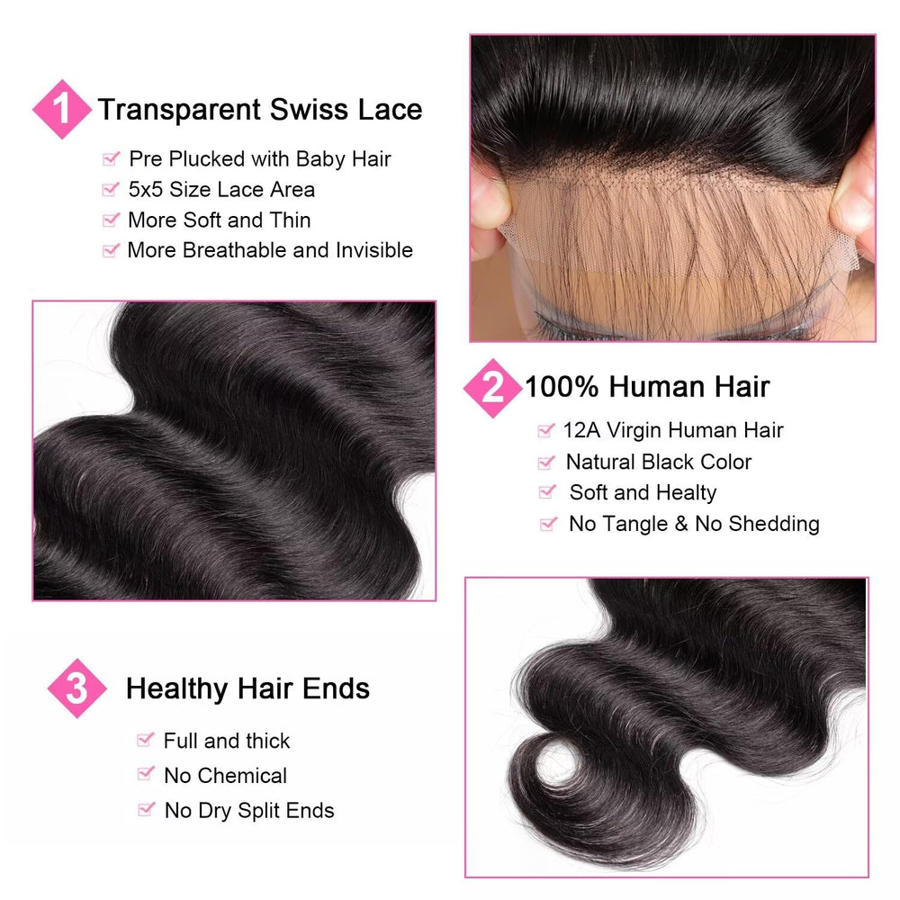 Hotlulana pre-plucked natural hairline closure enables easy, realistic parting