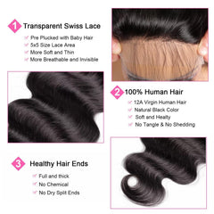Hotlulana pre-plucked natural hairline closure enables easy, realistic parting