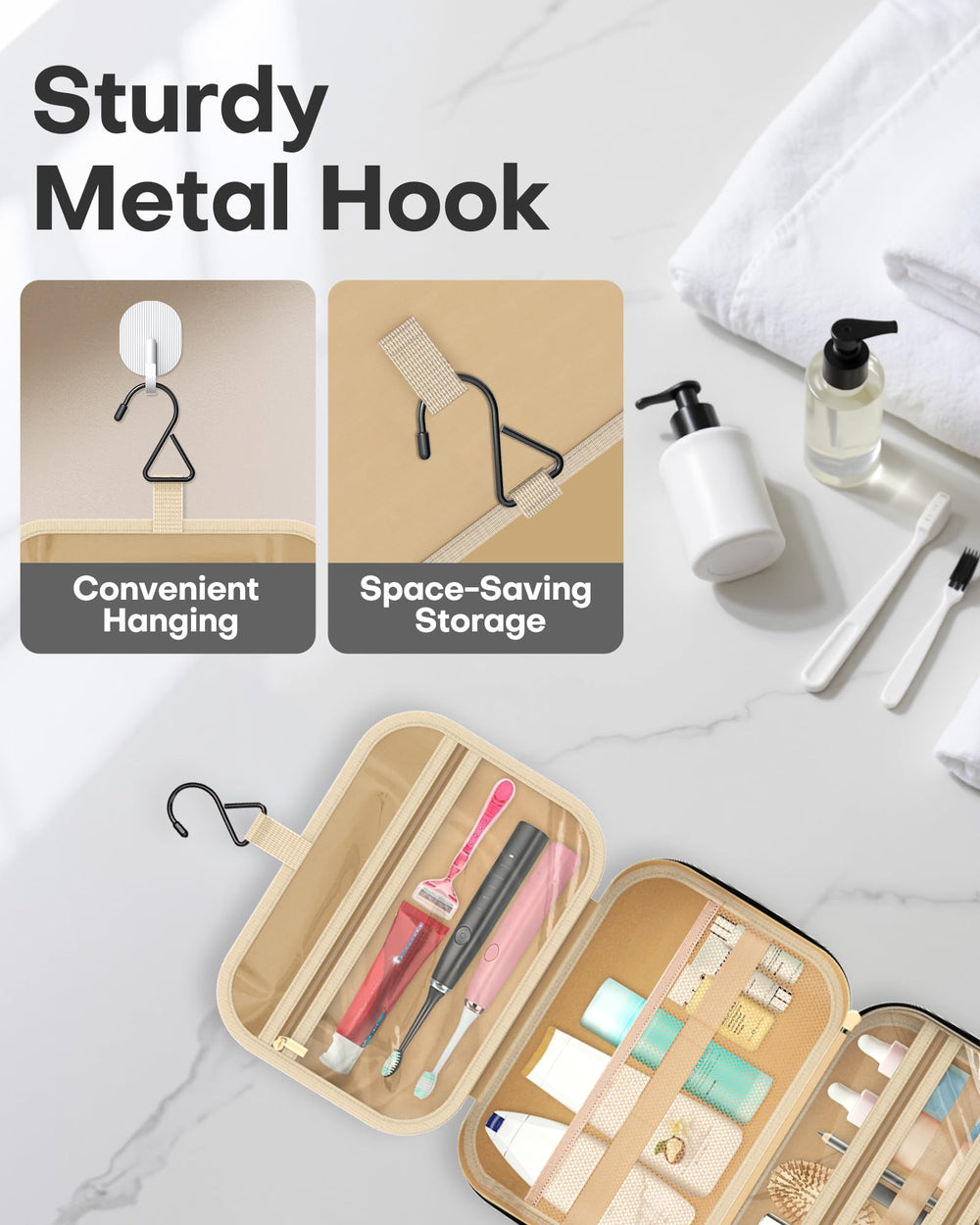 HOTOR dual-zipper access lets you reach items from either end.