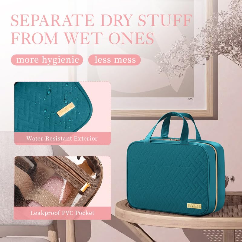 HOTOR toiletry bag metal hook provides convenient hanging and space-saving access
