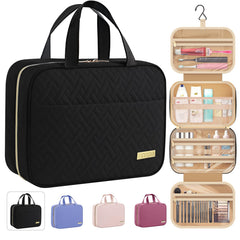 HOTOR travel toiletry bag hanging hook enables hands-free access on trips
