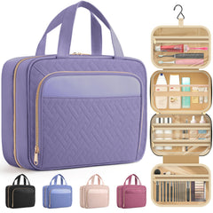 HOTOR travel toiletry bag in light purple, front view for organized packing