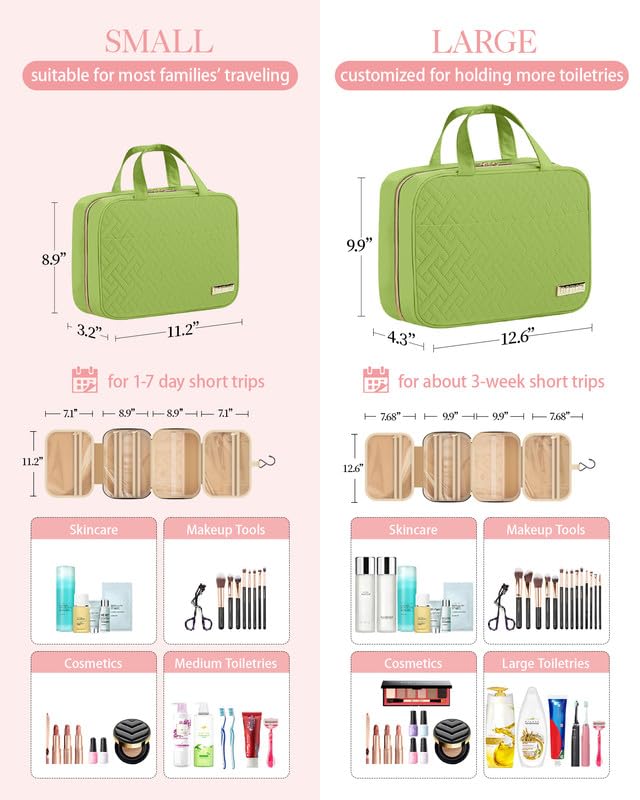 HOTOR travel toiletry bag metal hook for hanging in any bathroom
