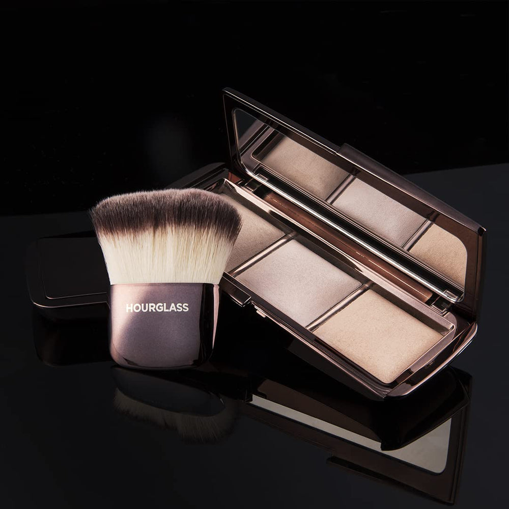 Hourglass Ambient Lighting Palette close-up of three-pan powders for layering luminosity