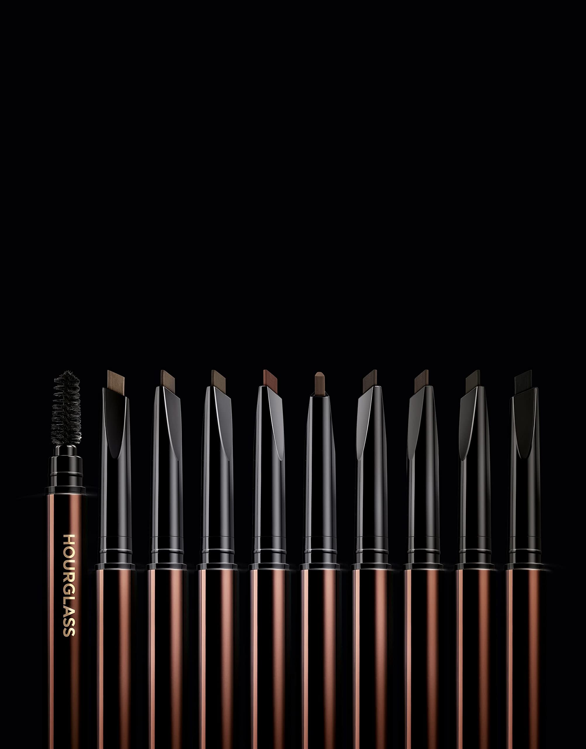 Hourglass Arch Brow Sculpting Pencil Blonde brush-blend, highlighting dual-ended spoolie for finished polish.