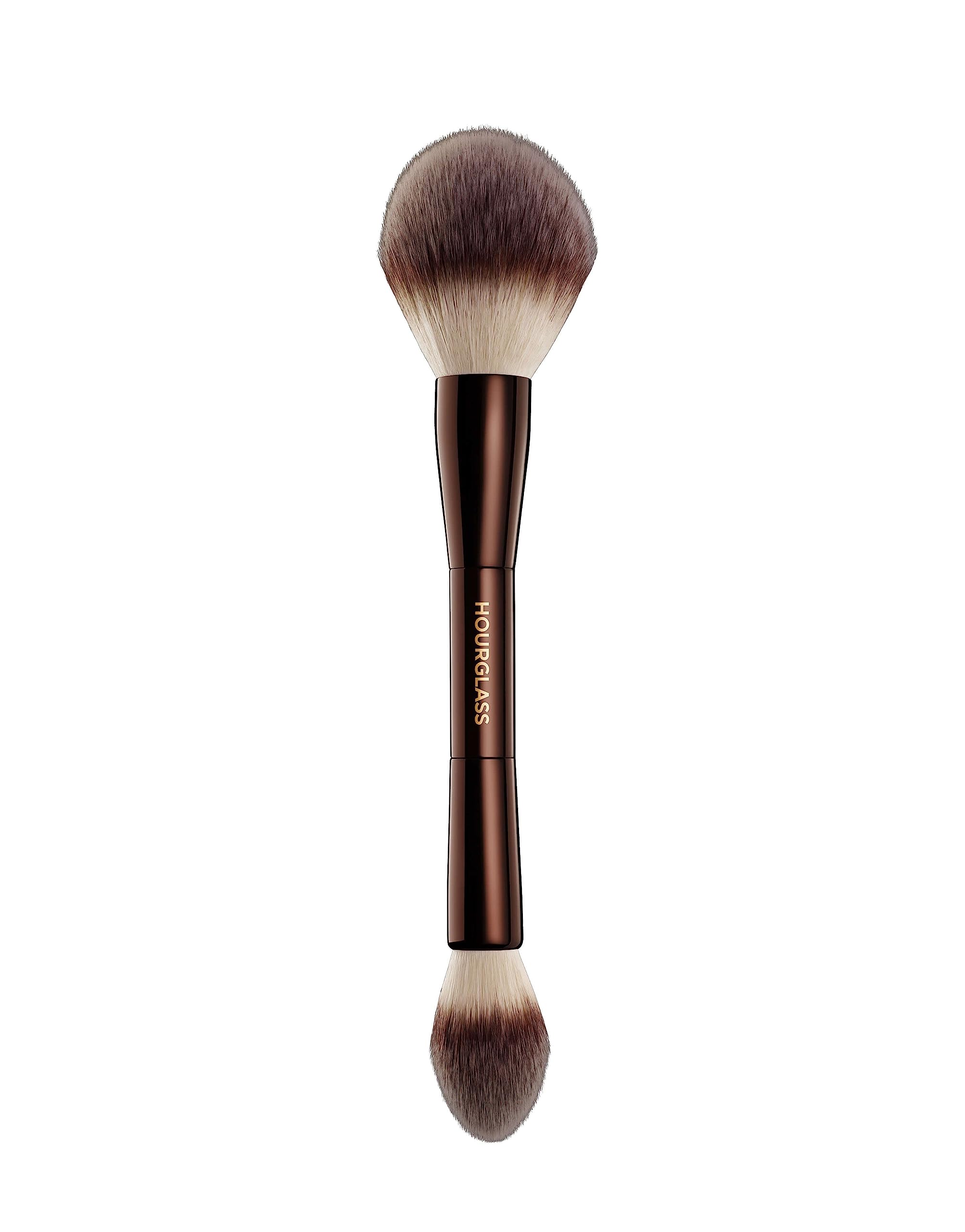 Hourglass Veil Powder brush, double-ended design for precise all-over powder application.