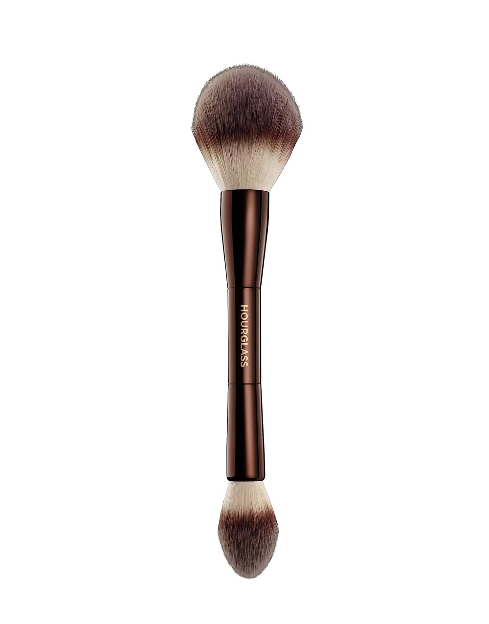 Hourglass Veil Powder brush, double-ended design for precise all-over powder application.