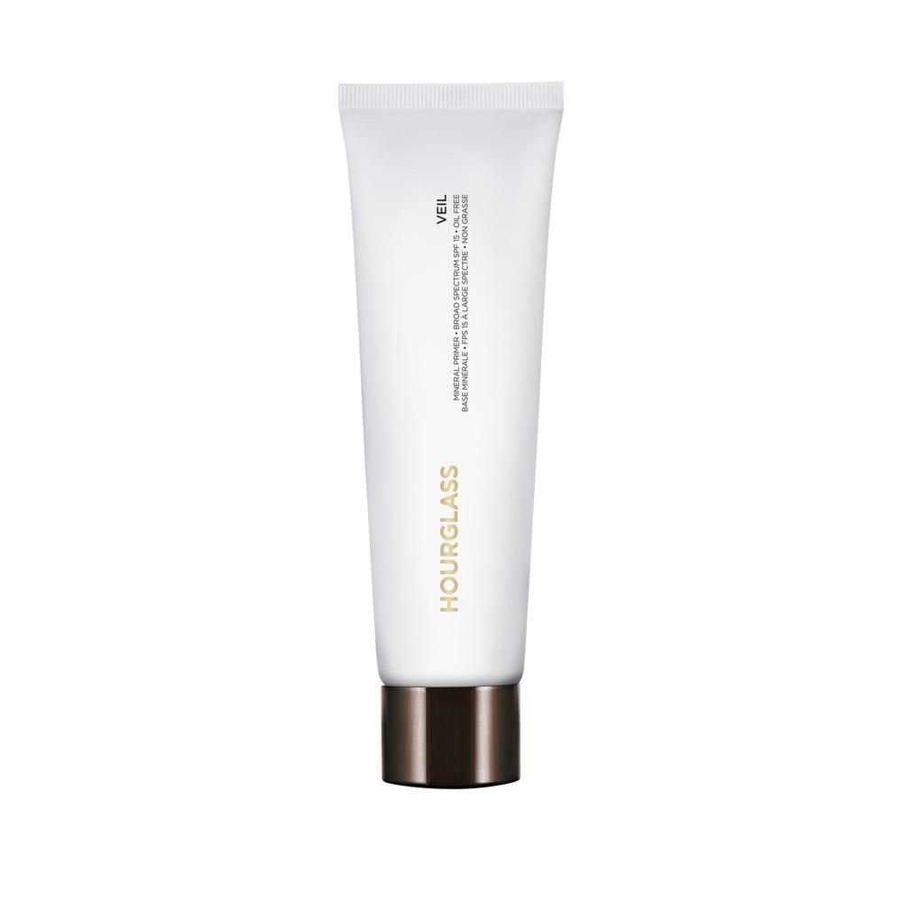 Hourglass Jumbo Veil Mineral Primer bottle-pump delivers a smooth, long-lasting base.