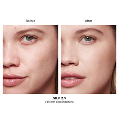 Hourglass Vanish Airbrush Concealer tube close-up reveals creamy, weightless texture for seamless blending.