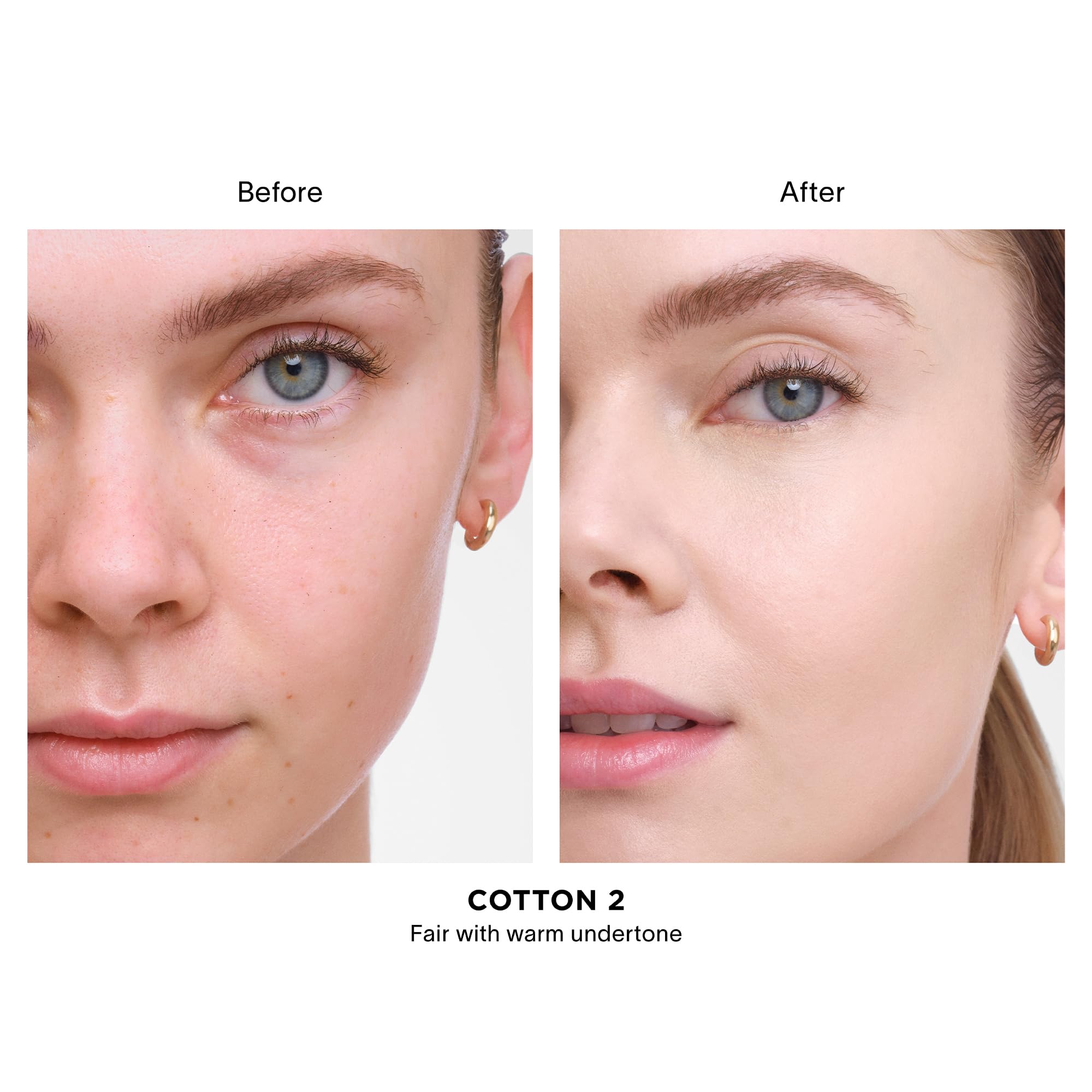 Hourglass Vanish Airbrush Concealer under-eye application demonstrates brightening effect.